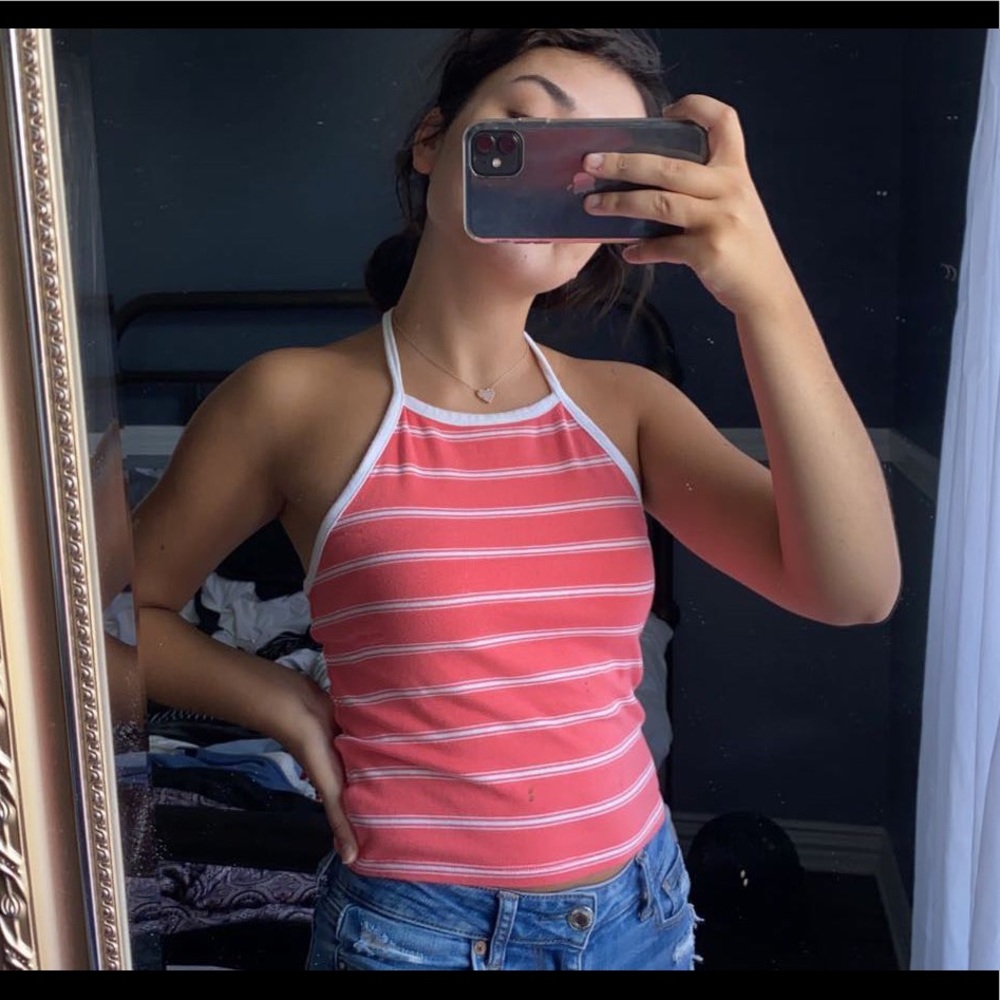 Striped halter top